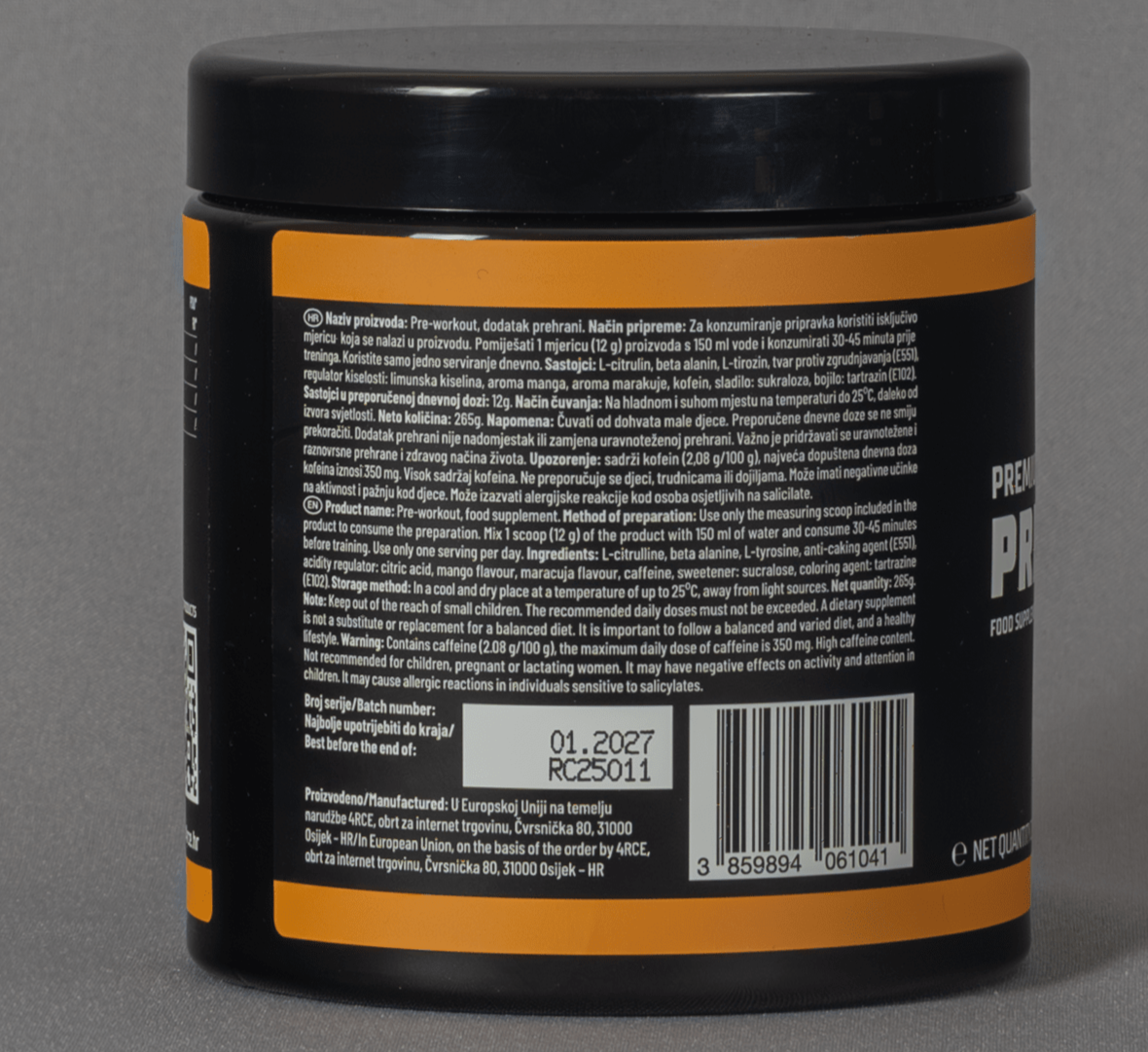 4RCE pre-workout (265g)