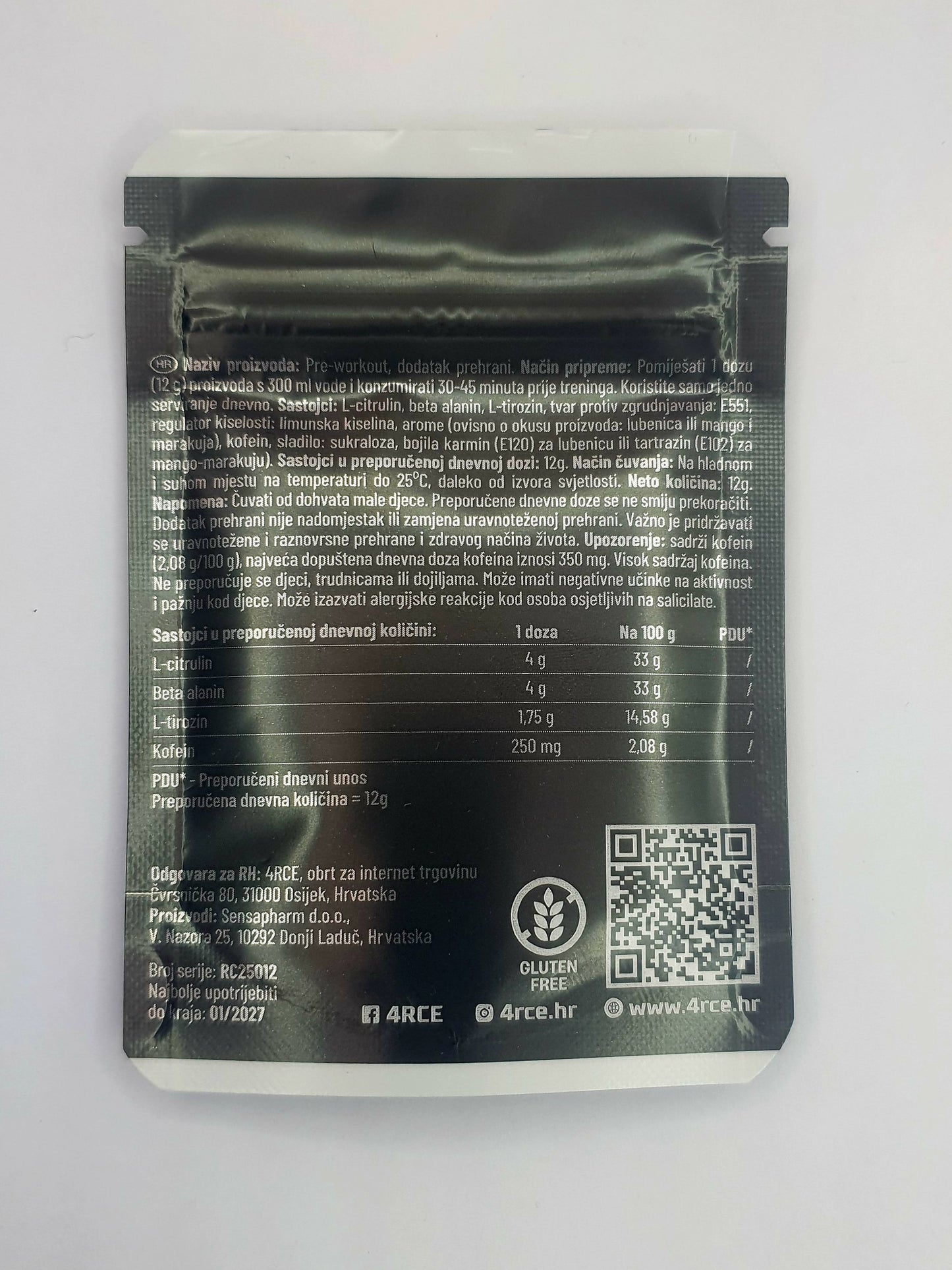 4RCE pre-workout (12g)